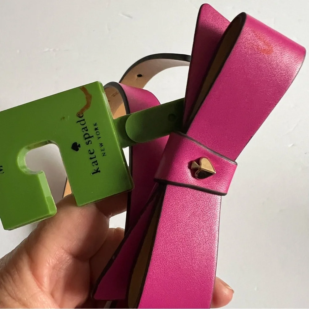 KATE SPADE BOW FRONT BELT PINK MEDIUM NWT